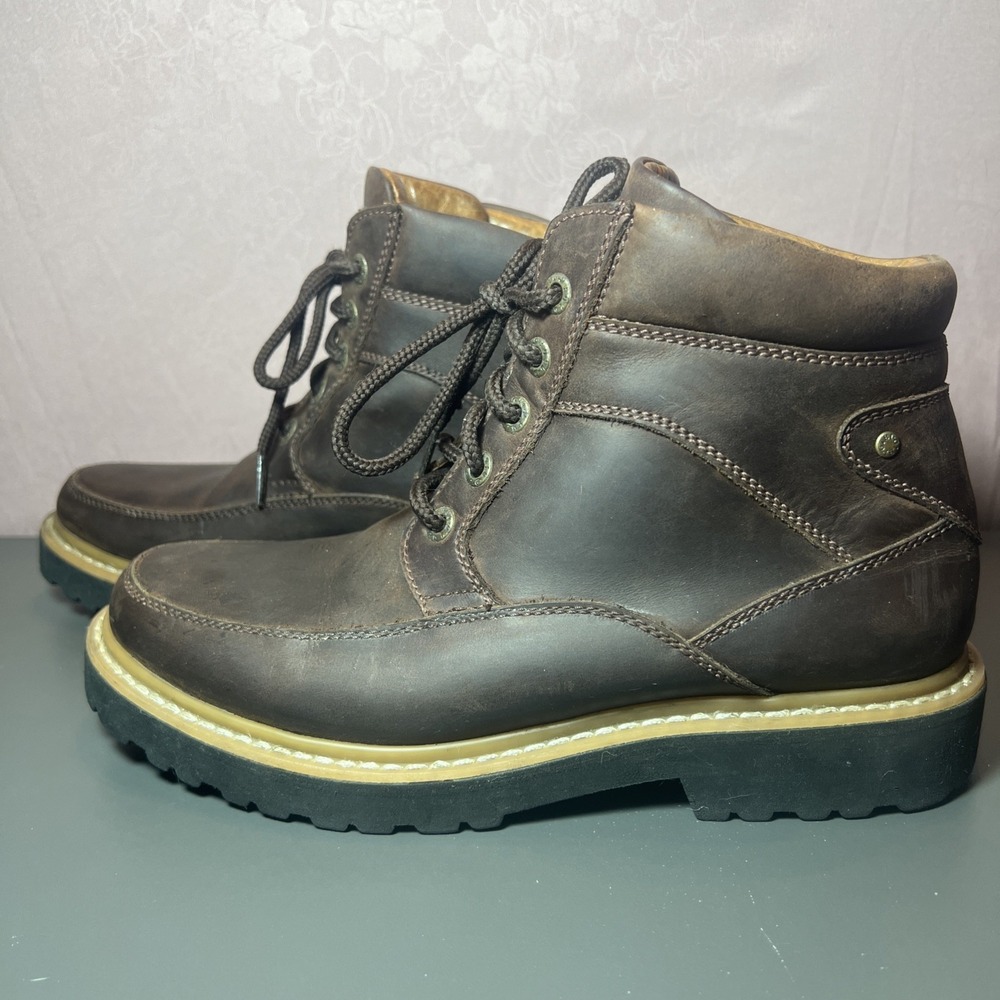 Gibi Homme Leather Boots Men's Size EU 39 US 7 Lace Up Brown Ankle EUC Artisan - Picture 4 of 10